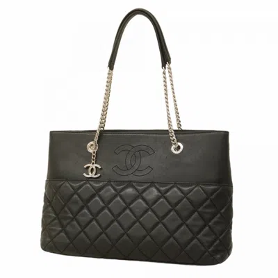 Pre-owned Chanel Leather Tote Bag () In Black
