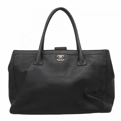 Pre-owned Chanel Leather Tote Bag () In Black