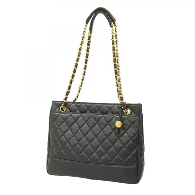 Pre-owned Chanel Leather Tote Bag () In Black