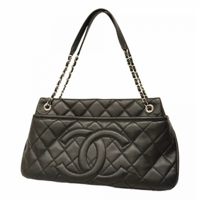 Pre-owned Chanel Leather Tote Bag () In Black