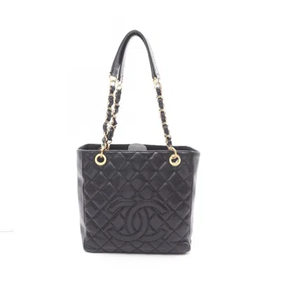 Pre-owned Chanel Leather Tote Bag () In Black