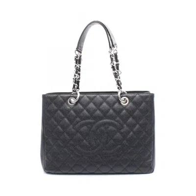Pre-owned Chanel Leather Tote Bag () In Black
