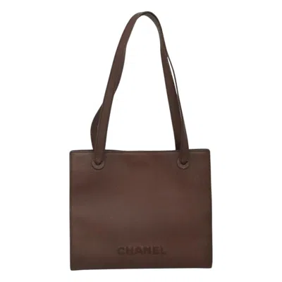 Pre-owned Chanel Leather Tote Bag () In Brown