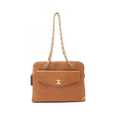 Pre-owned Chanel Leather Tote Bag () In Brown