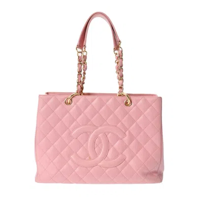 Pre-owned Chanel Leather Tote Bag () In Pink