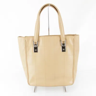 Pre-owned Chanel Leather Tote Bag () In Sand