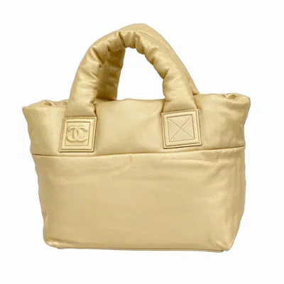 Pre-owned Chanel Leather Tote Bag () In Sand