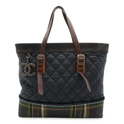 Pre-owned Chanel Leather Tweed Handbag Tote Bag () In Multi