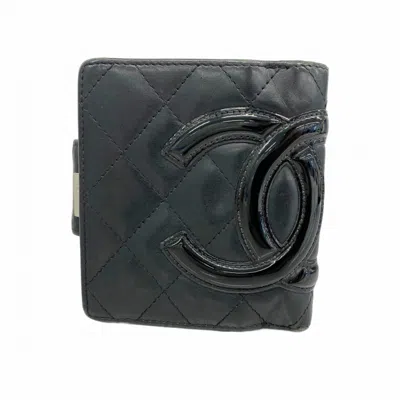 Pre-owned Chanel Leather Wallet (bi-fold) () In Black