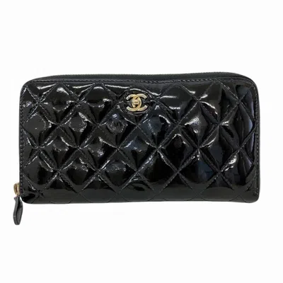 Pre-owned Chanel Leather Wallet (bi-fold) () In Black