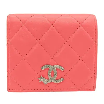 Pre-owned Chanel Leather Wallet (bi-fold) () In Pink