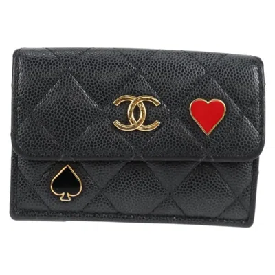 Pre-owned Chanel Leather Wallet () In Black