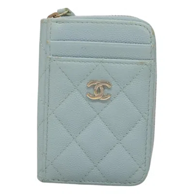 Pre-owned Chanel Leather Wallet () In Blue