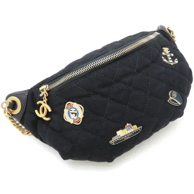 Pre-owned Chanel Leather Wool Sling Bag () In Black