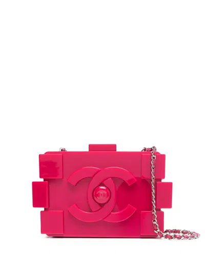 Pre-owned Chanel Lego Chain-link Crossbody Bag In Pink