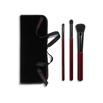 Chanel Les Pinceaux Rouge Noir 3 Professional Make-up Brushes