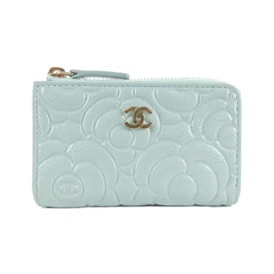 Pre-owned Chanel Light Blue Caviar Leather Coin Purse/coin Case ()