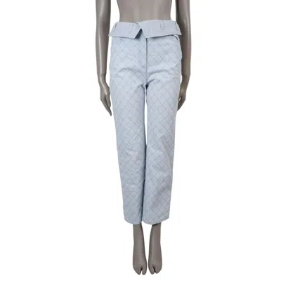 Pre-owned Chanel Light Blue Cotton 20c Quilted Denim Straight Jeans Pants 36 Xs