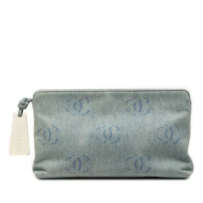Pre-owned Chanel Light Blue Denim Clutch Bag ()
