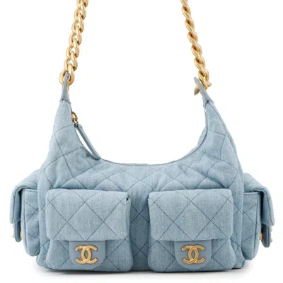 Pre-owned Chanel Light Blue Denim Shoulder Bag ()