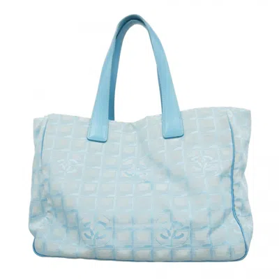 Pre-owned Chanel Light Blue Nylon Tote Bag ()