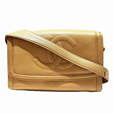 Pre-owned Chanel Light Brown Caviar Leather Shoulder Bag ()