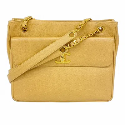 Pre-owned Chanel Light Brown Grained Calfskin Tote Bag ()