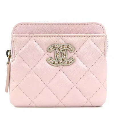 Pre-owned Chanel Light Pink Caviar Leather Coin Purse/coin Case ()