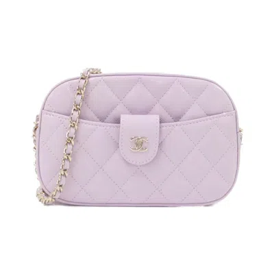 Pre-owned Chanel Light Pink Caviar Leather Pouch Shoulder Bag ()