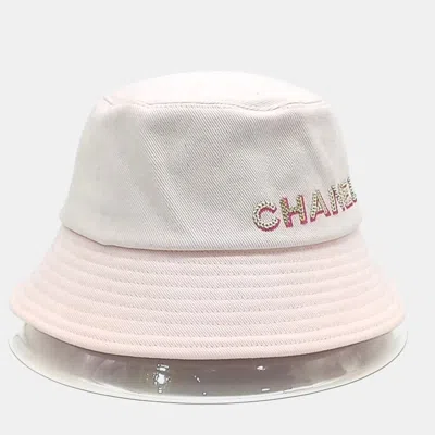 Pre-owned Chanel Light Pink Cotton Bucket Hat