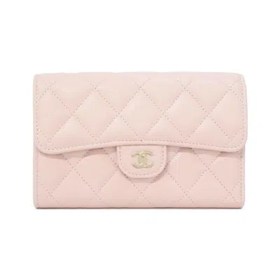 Pre-owned Chanel Light Pink Grained Calfskin Coin Purse/coin Case ()