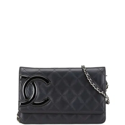 Pre-owned Chanel Ligne Cambon Black Leather Shoulder Bag ()
