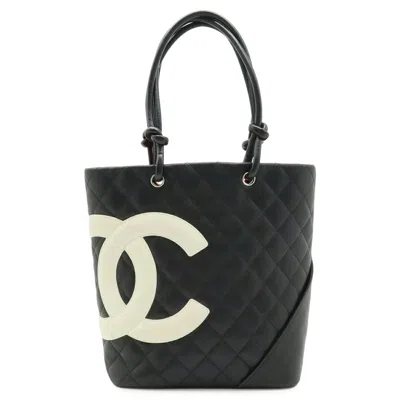 Pre-owned Chanel Ligne Cambon Black White Shoulder Bag Tote Bag () In Multi