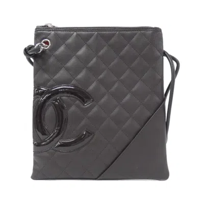 Pre-owned Chanel Ligne Cambon Leather Shoulder Bag () In Gray