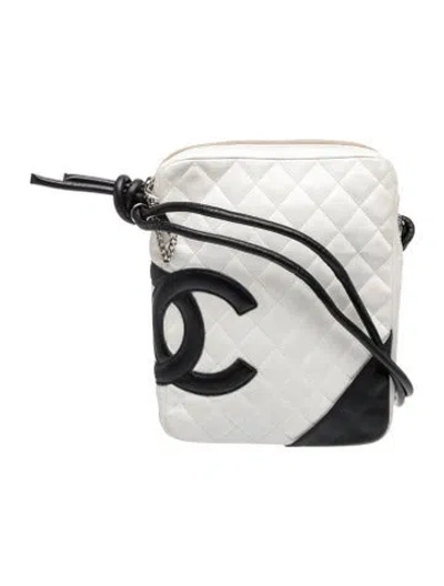 Pre-owned Chanel Ligne Cambon Messenger Bag In White