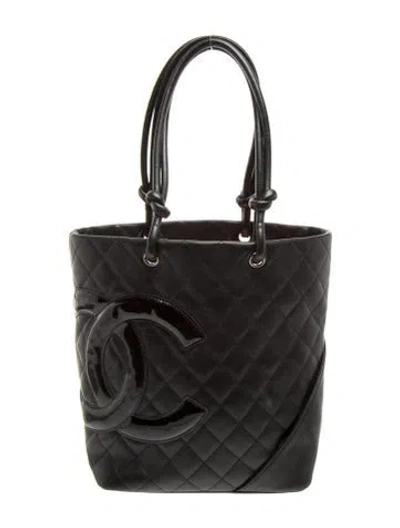 Pre-owned Chanel Ligne Cambon Tote In Black