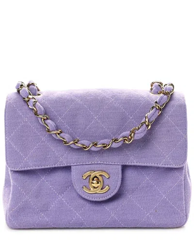 Pre-owned Chanel Lillac Jersey Mini Square Flap (authentic Pre-loved)