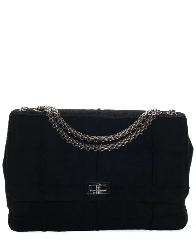 Pre-owned Chanel Limited Edition Black Wool Jumbo Reissue 2.55 Flap Bag (authentic )