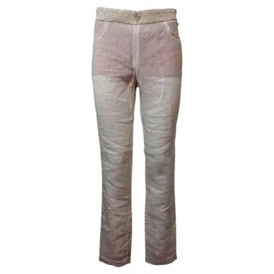 Pre-owned Chanel Linen Pants Size 42 In Gray