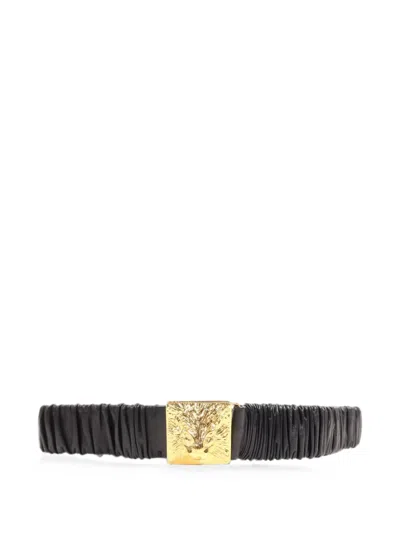 Pre-owned Chanel Lion-head Buckle Belt In Black