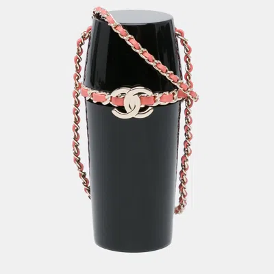Pre-owned Chanel Lipstick Black Lucite Case On Chain