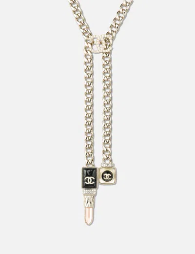 Pre-owned Lipstick Long Necklace With Cc Logo from HBX