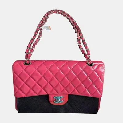 Pre-owned Chanel Lipstick Powder Pink Patent Leather Medium Bag