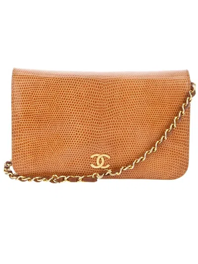 Pre-owned Chanel Lizard Skin Bag In Yellow