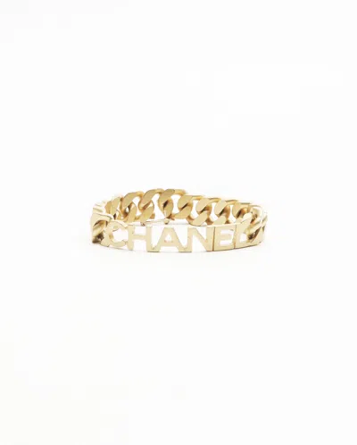 Pre-owned Chanel Logo Bracelets In Gold