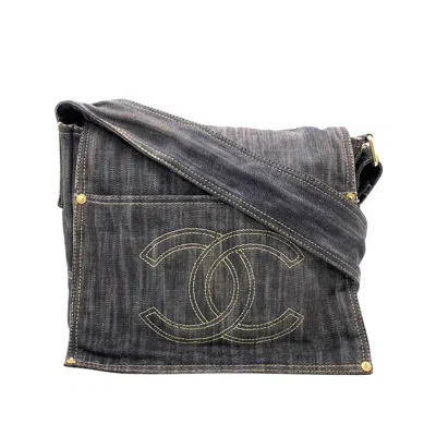 Pre-owned Chanel Logo Cc - Jeans Shopper Bag () In Blue