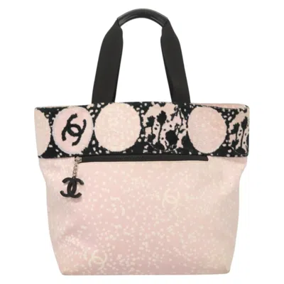 Pre-owned Chanel Logo Cc Canvas Tote Bag () In Pink