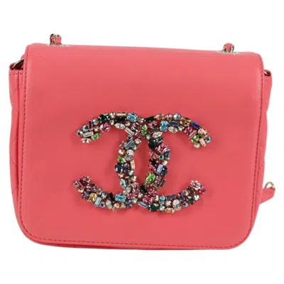 Pre-owned Chanel Logo Cc Leather Shoulder Bag () In Pink