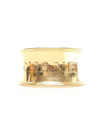 Pre-owned Chanel Logo Cuff In Gold