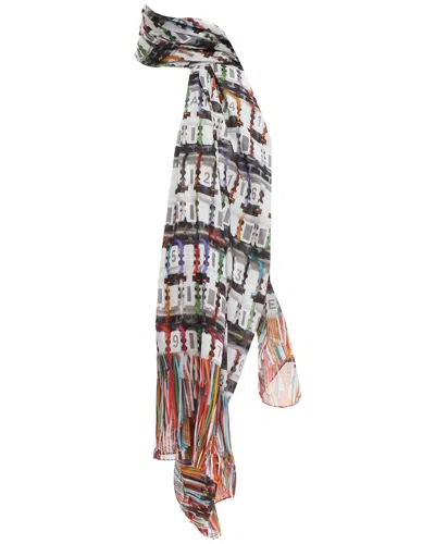 Pre-owned Chanel Logo Data Center Scarf (authentic Pre-loved)